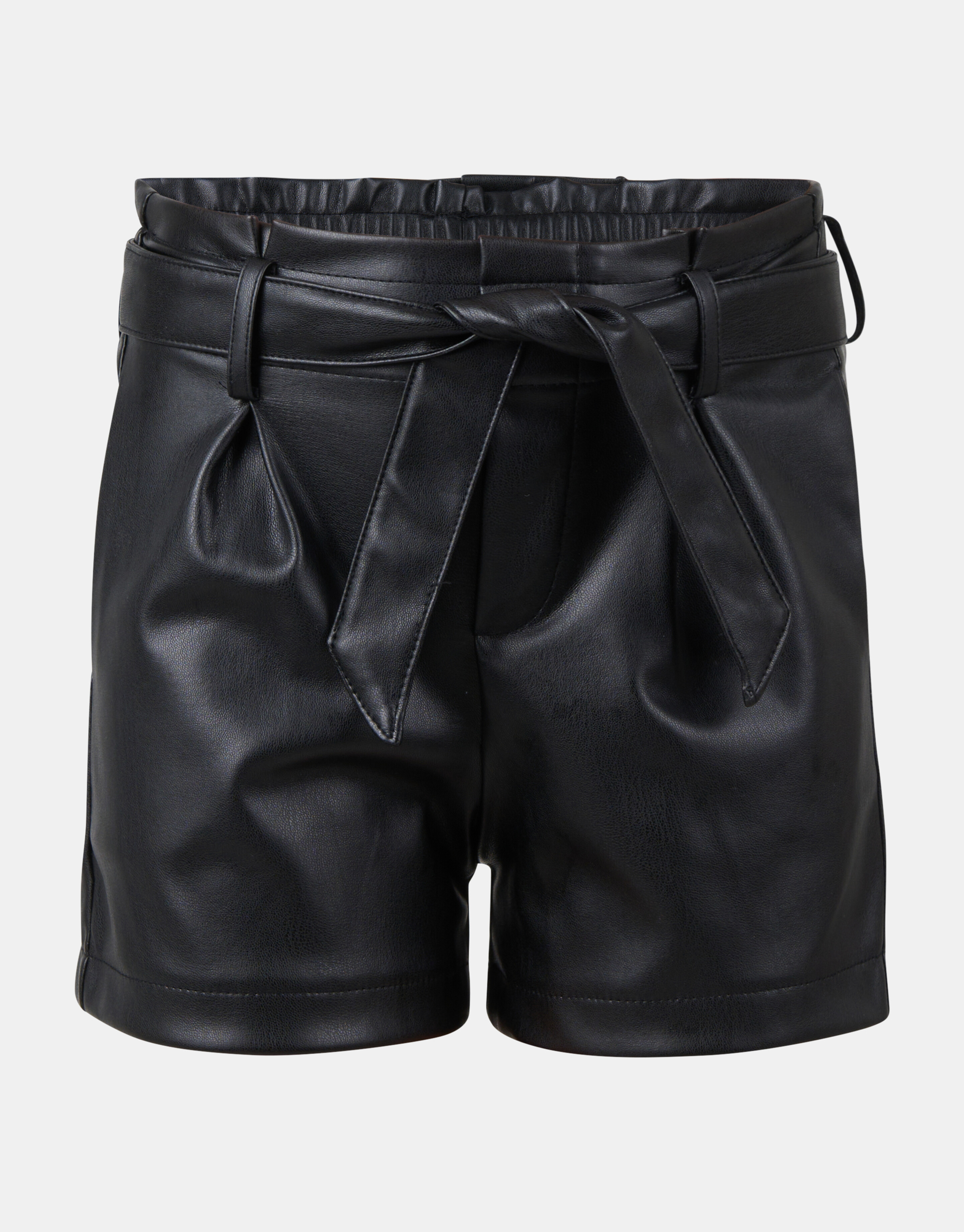 Vegan Leren Paperbag Short Zwart SHOEBY GIRLS