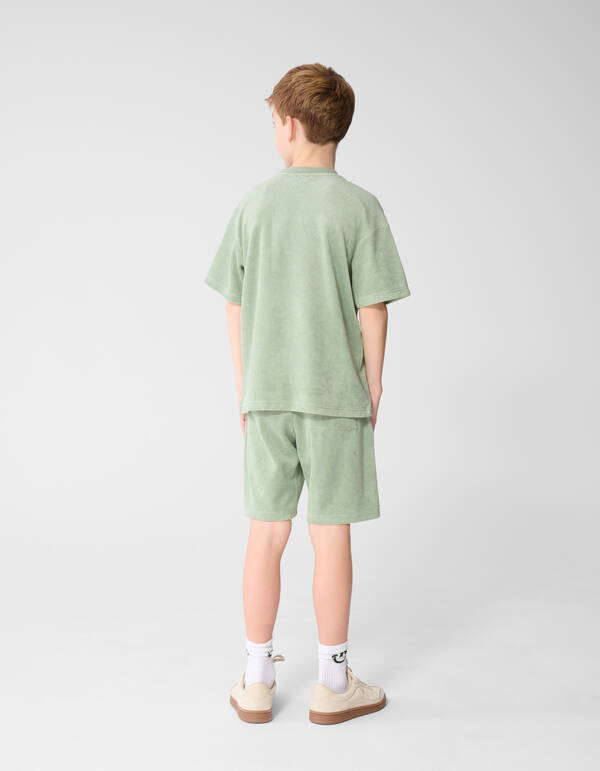 Towelling Relaxed T-shirt Lichtgroen SHOEBY BOYS