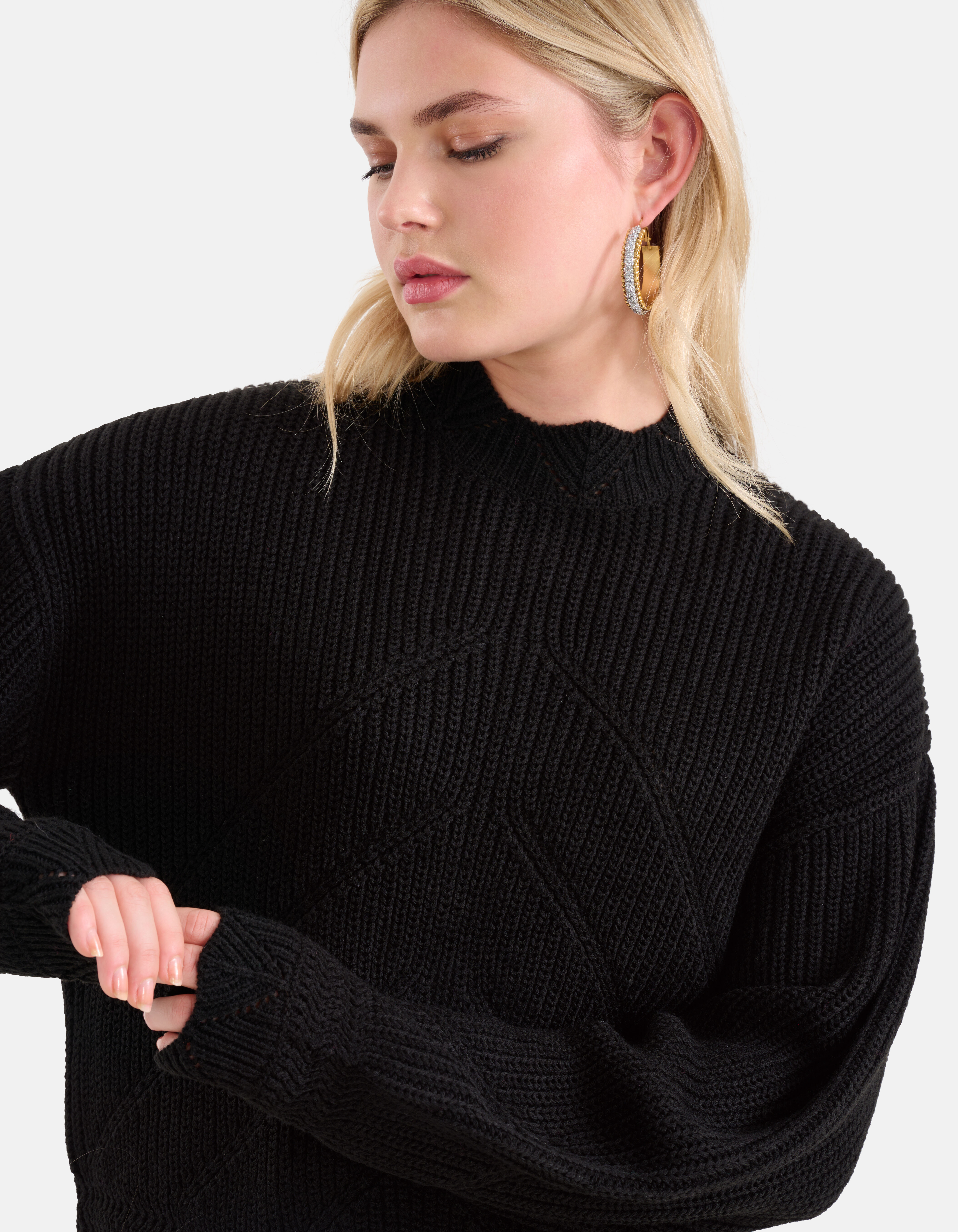 Kabeltrui zwart new arrivals
