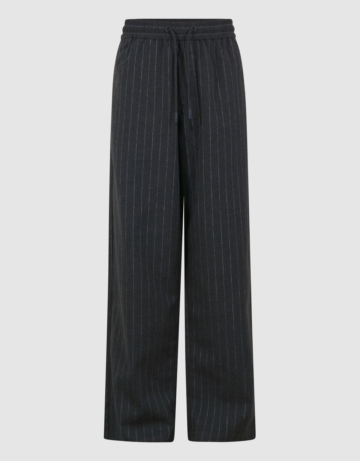 Pinstripe Wide Leg Broek Donkergrijs SHOEBY BOYS