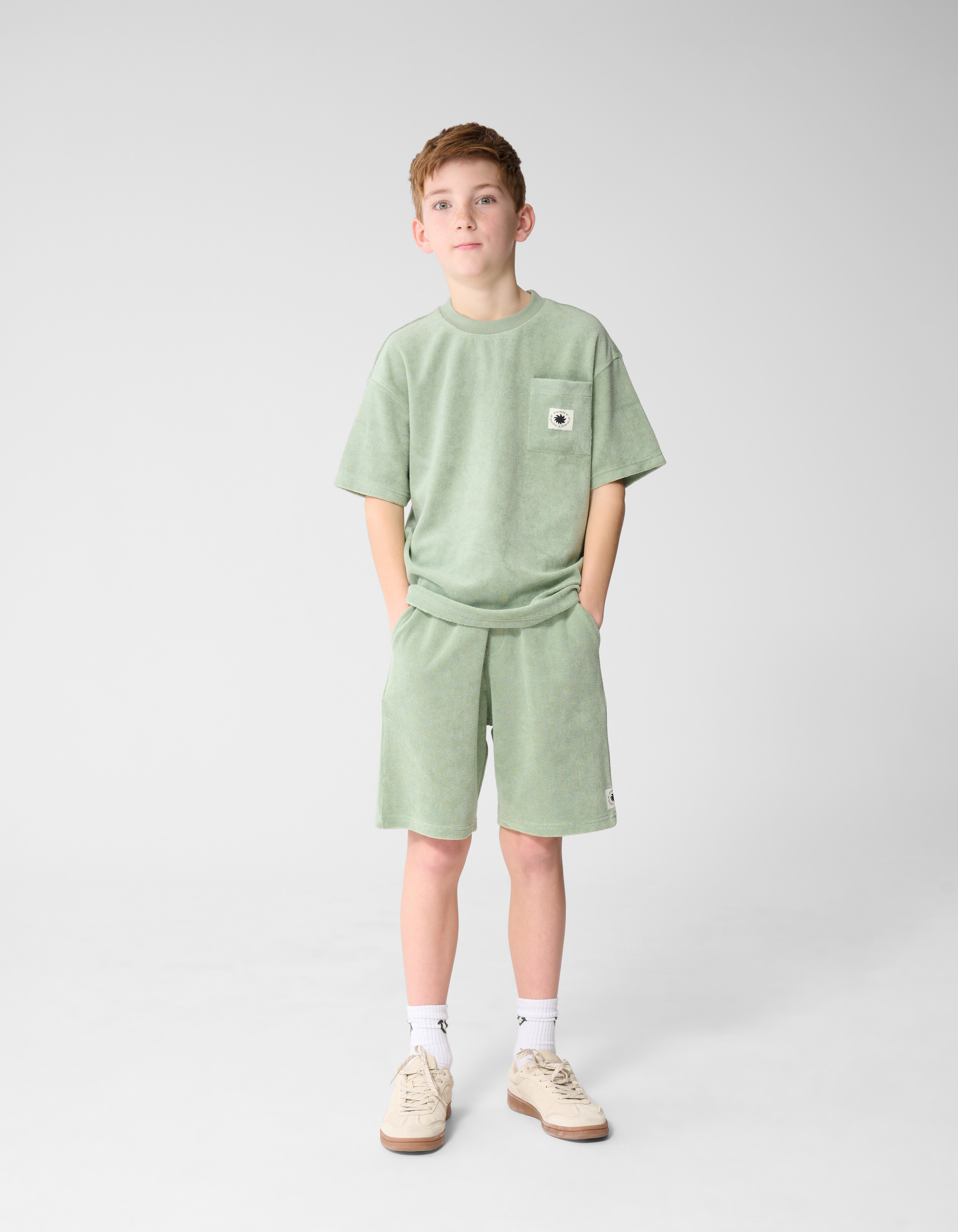 Towelling Short Lichtgroen SHOEBY BOYS