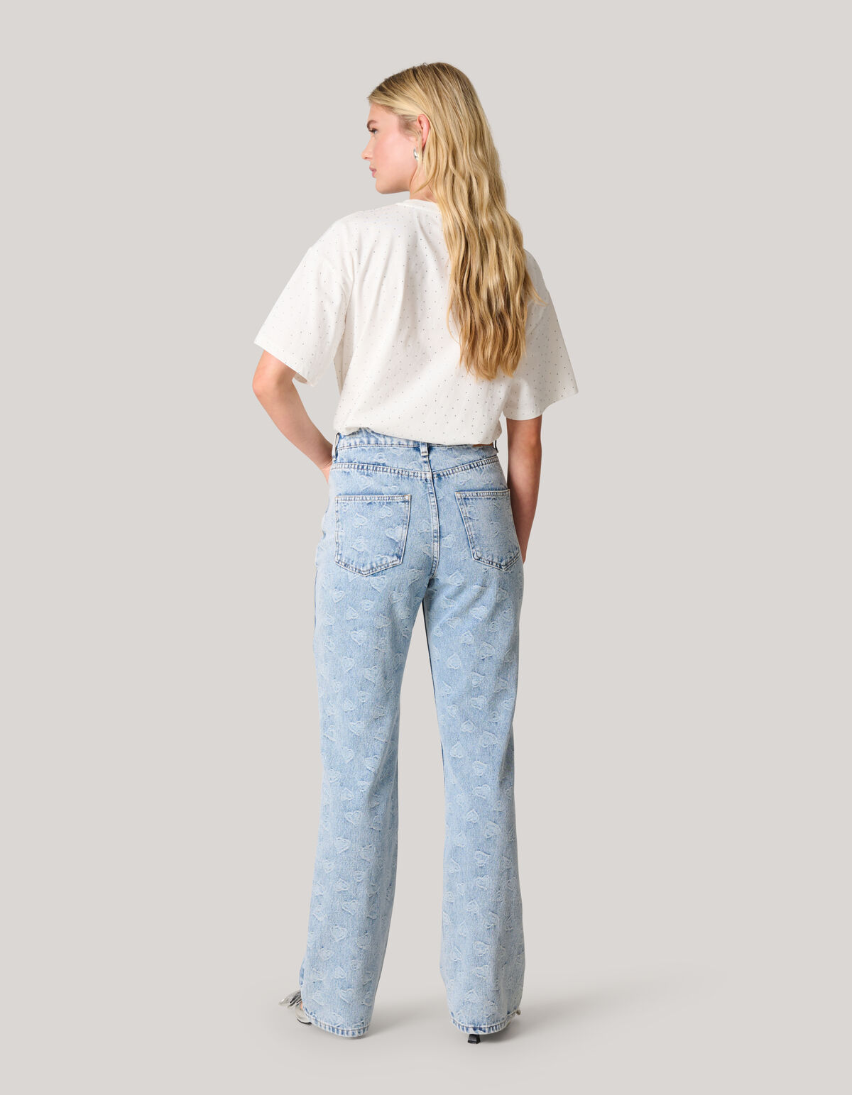 Jacquard Straight Fit Jeans Bleached SHOEBY WOMEN