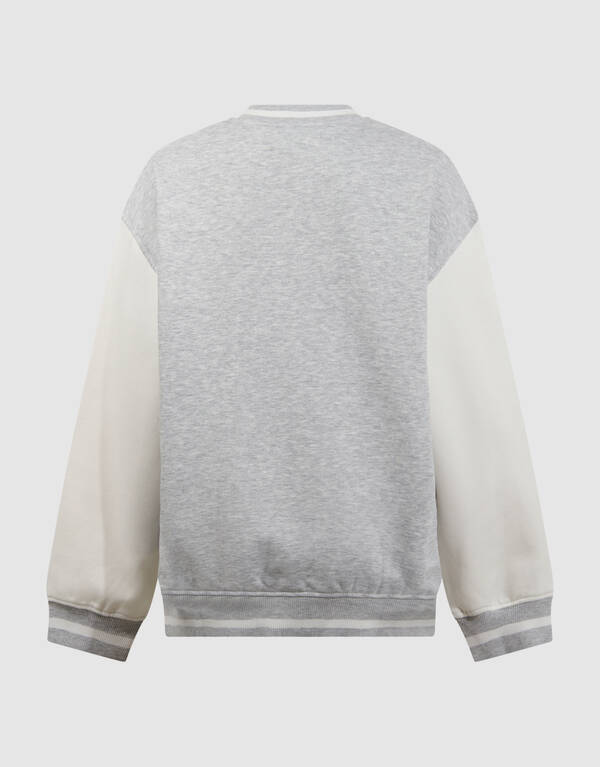 Varsity Bomber Sweat Jack Lichtgrijs SHOEBY BOYS