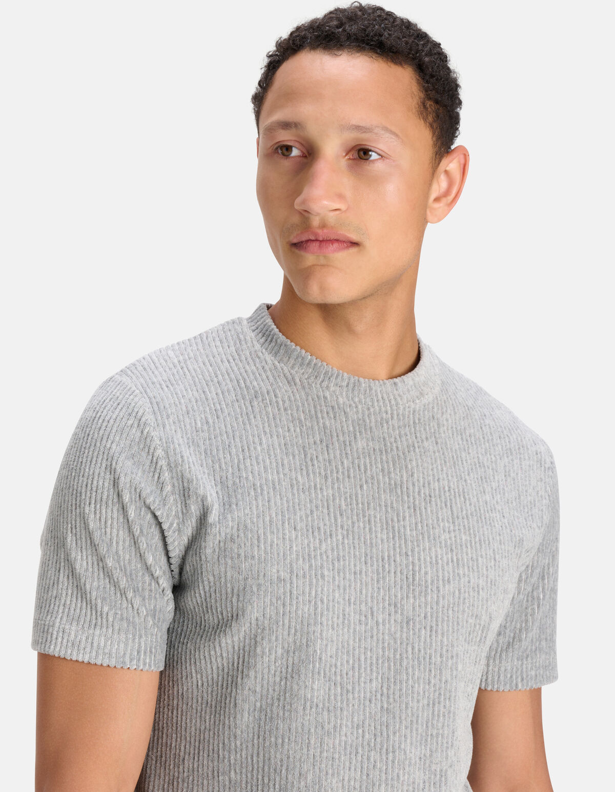 Velvet Rib T-shirt Grijs SHOEBY MEN