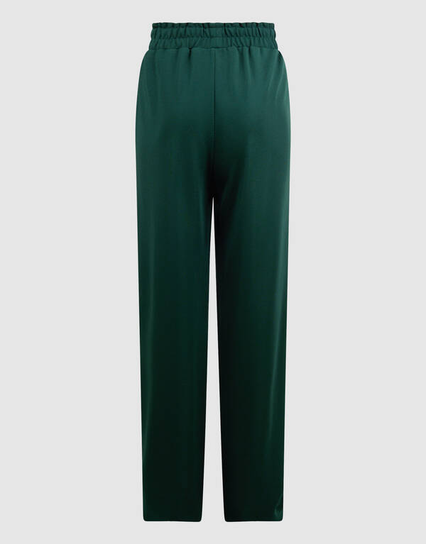 Sporty Wide Leg Broek Donkergroen SHOEBY GIRLS