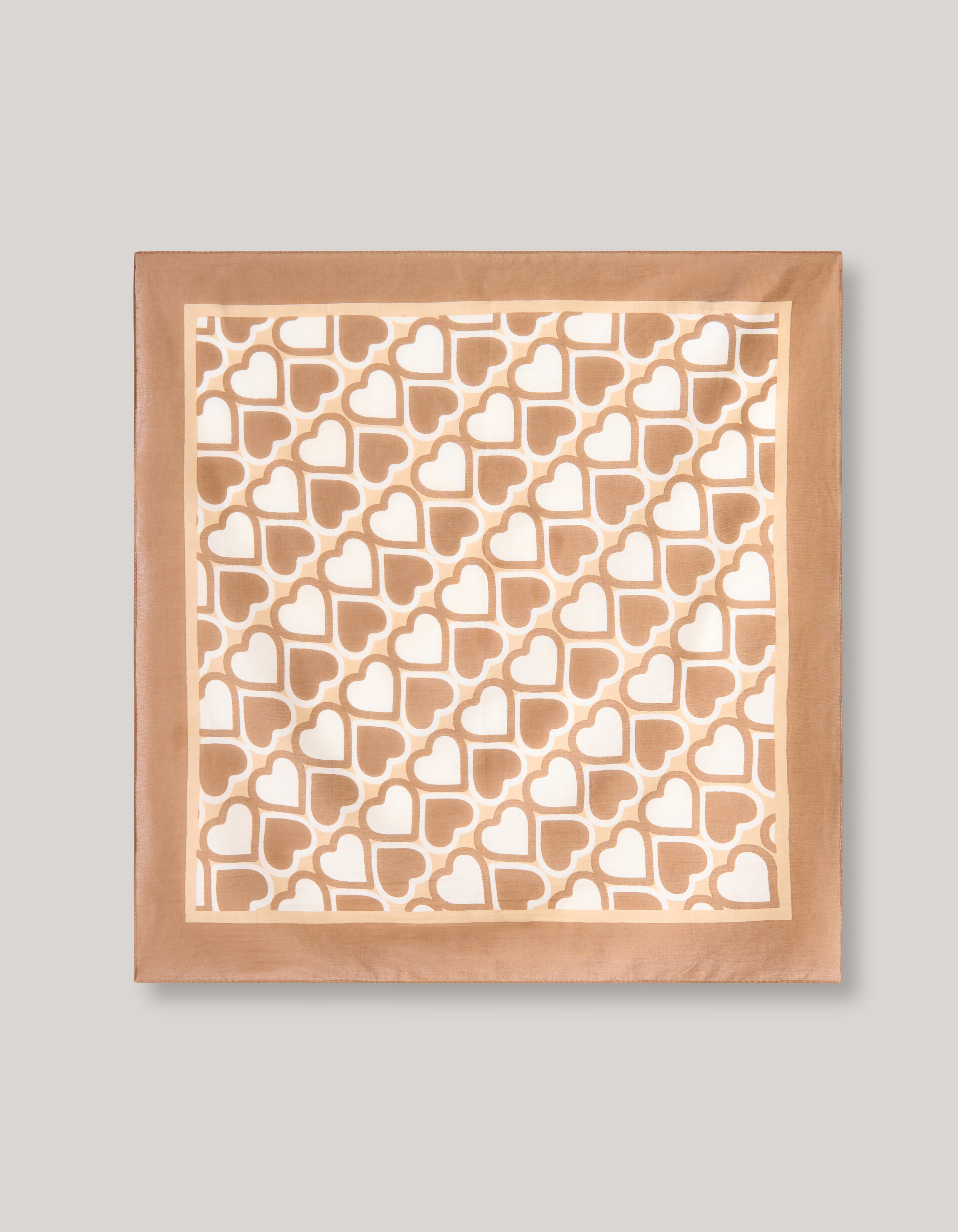 Heart Printed Bandana Beige SHOEBY ACCESSOIRES