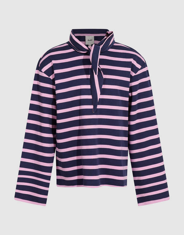 Wrap Gestreepte Longsleeve Donkerblauw SHOEBY GIRLS
