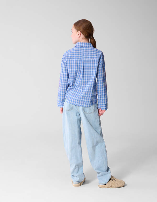 Geruite Blouse Blauw SHOEBY GIRLS