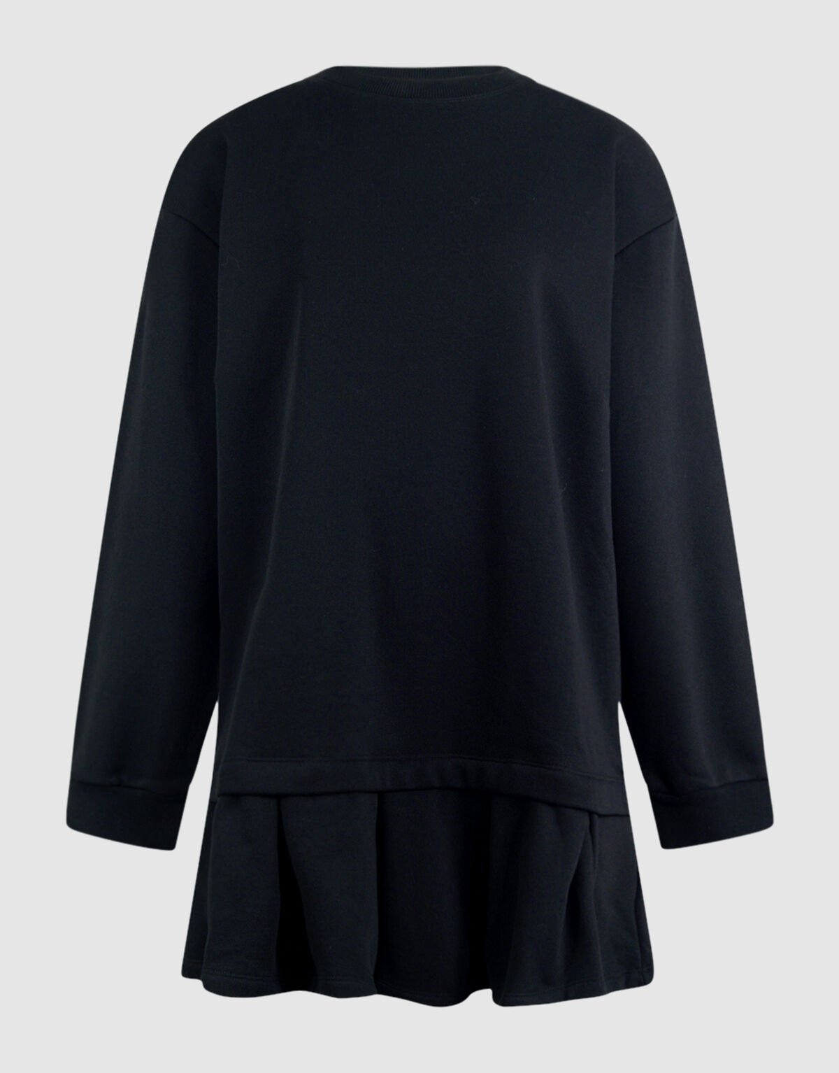 Oversized Sweat Ruffle Jurk Zwart By Fred SHOEBY WOMEN