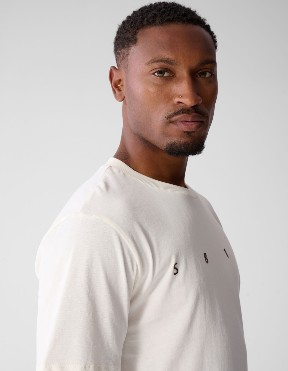 Minimal Artwork T-shirt Gebroken Wit SHOEBY MEN
