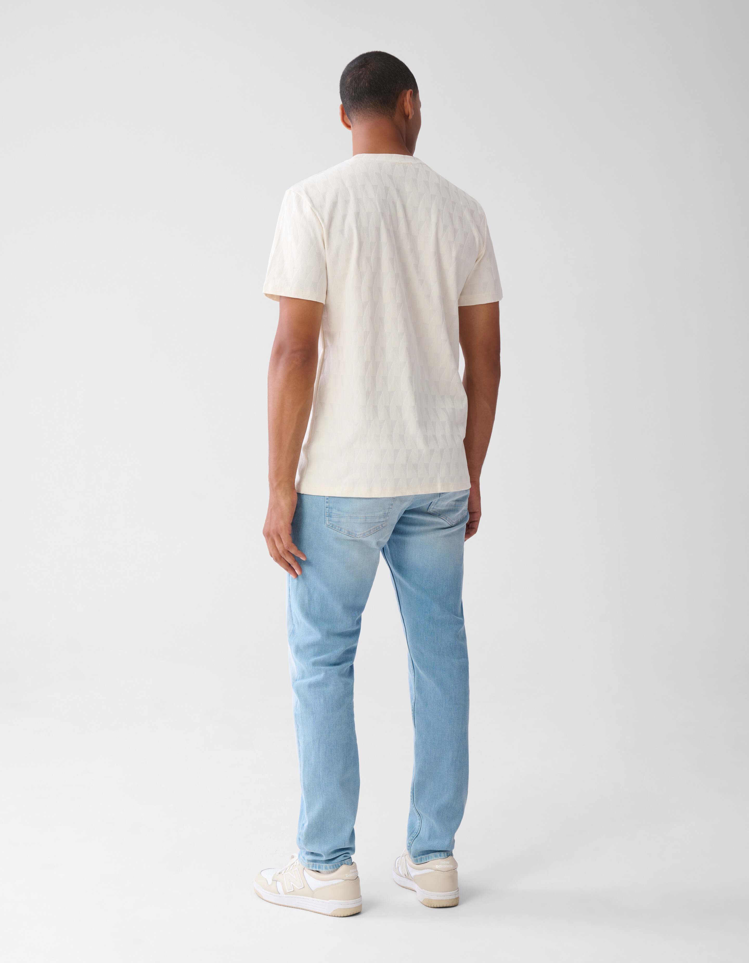 Jacquard T-shirt Gebroken Wit SHOEBY MEN