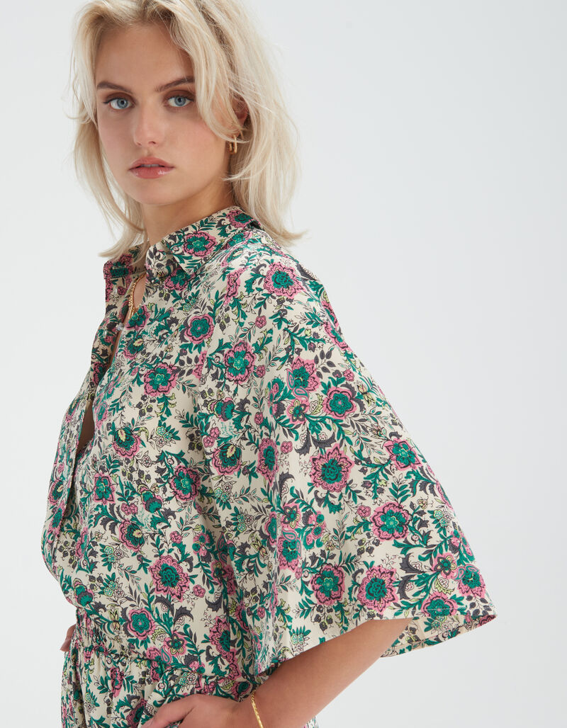 Printed Kimono Top