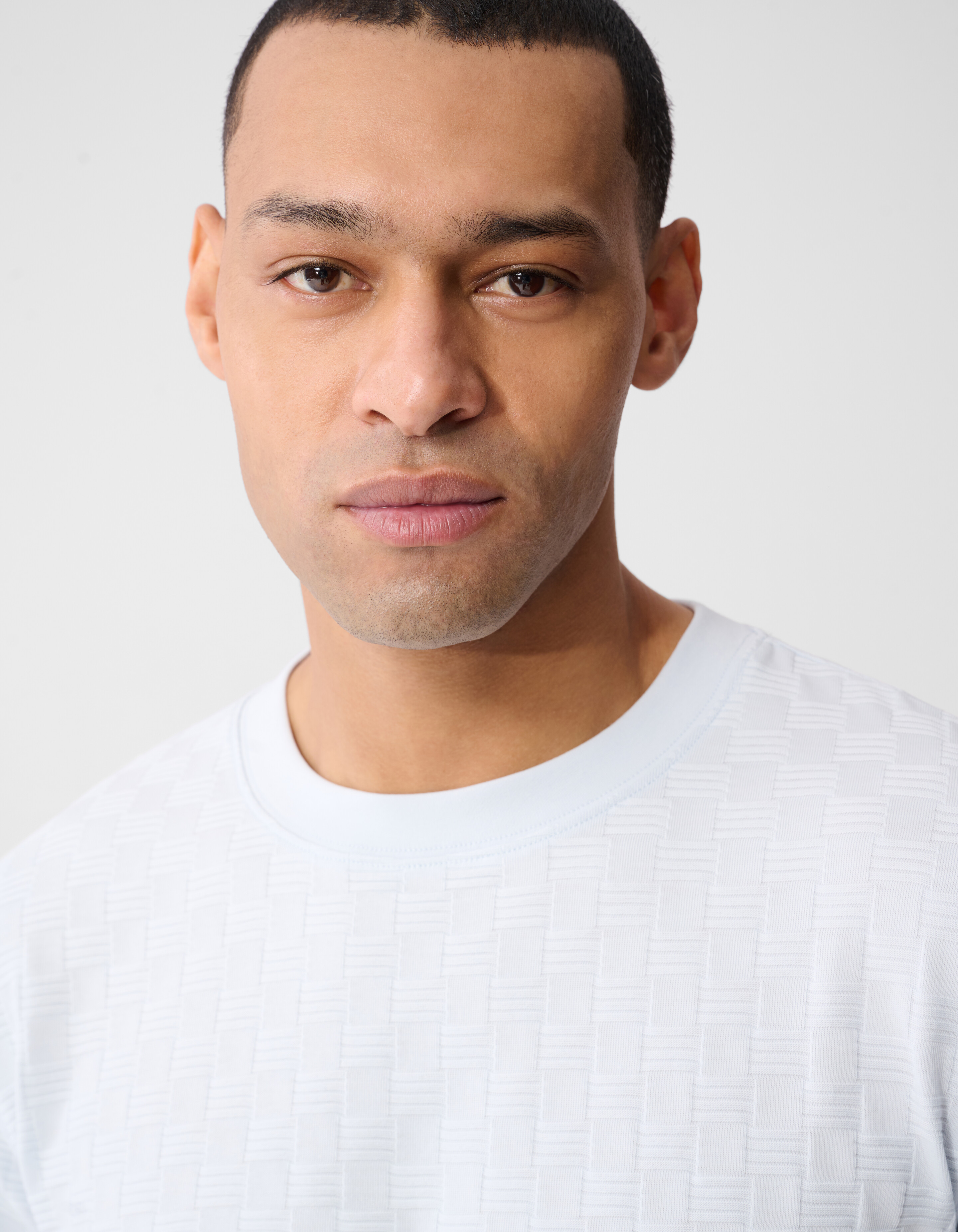 Structuur T-shirt Lichtblauw SHOEBY MEN