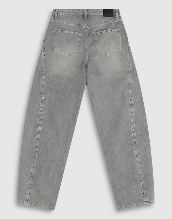 Eyelet Barrel Fit Jeans Grijs SHOEBY WOMEN