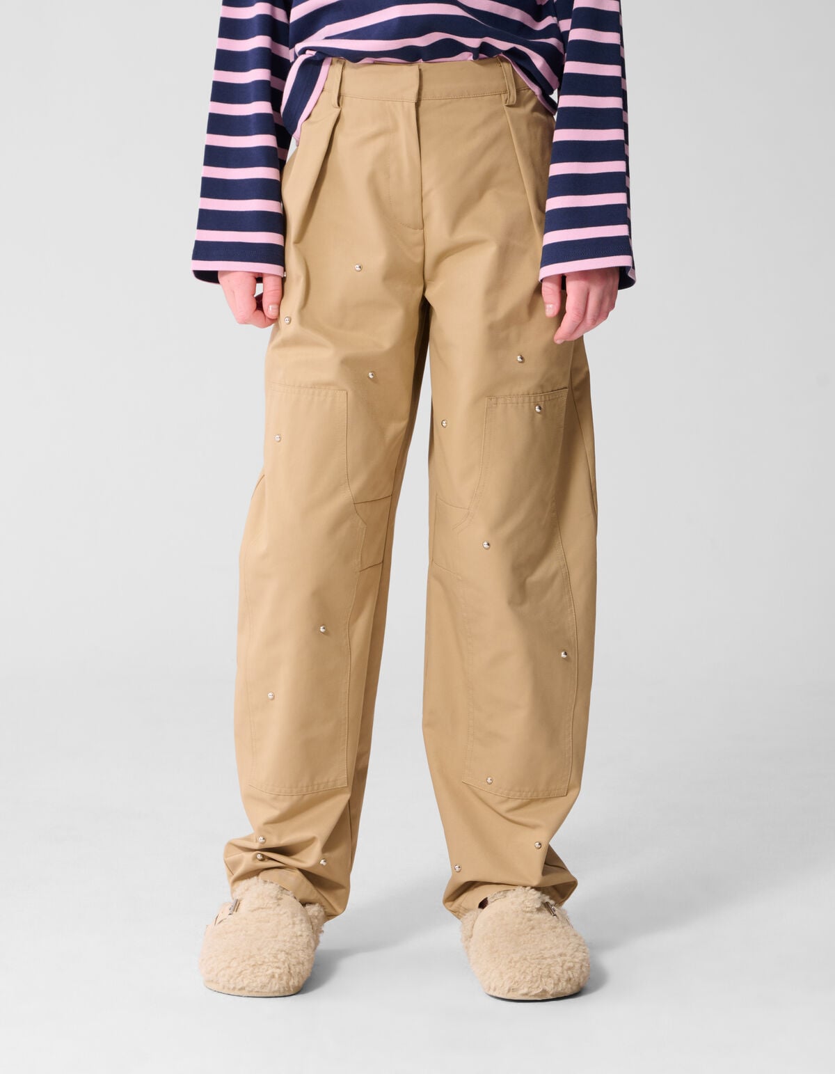 Studded Baggy Fit Broek Zand SHOEBY GIRLS