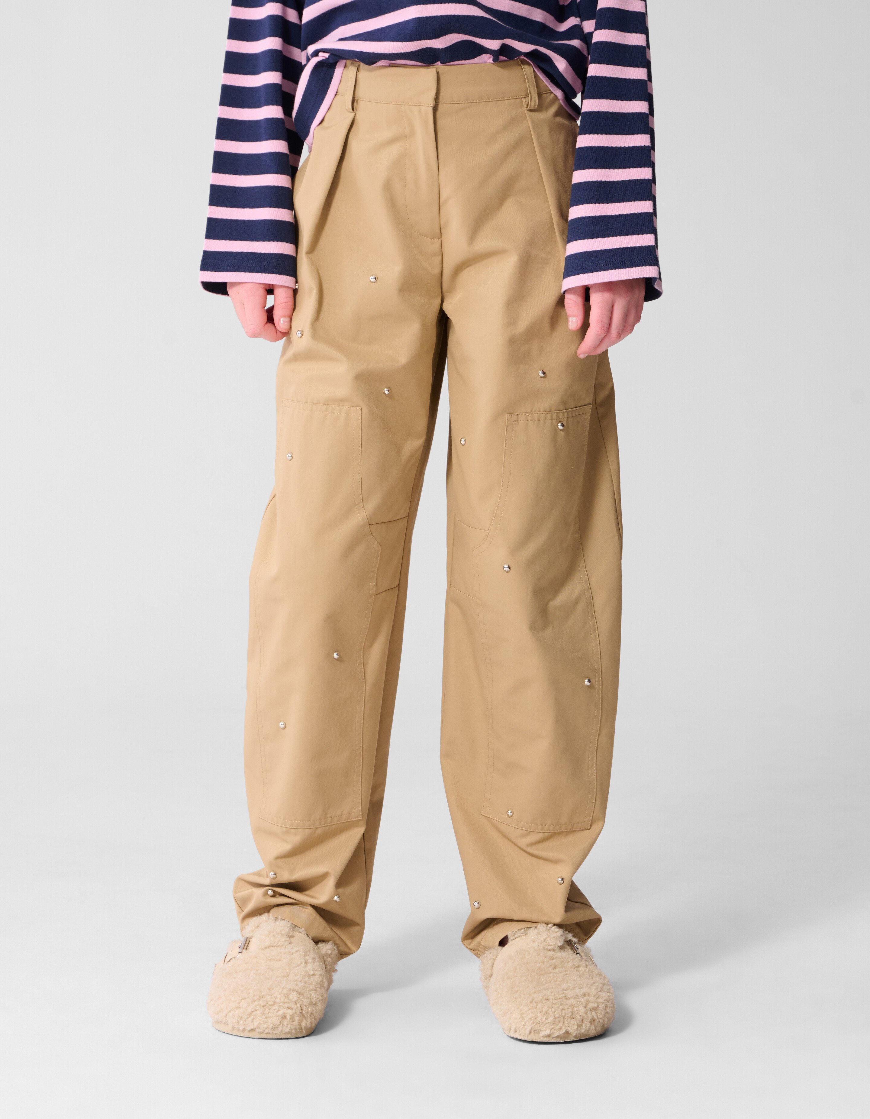 Studded Baggy Fit Broek Zand SHOEBY GIRLS