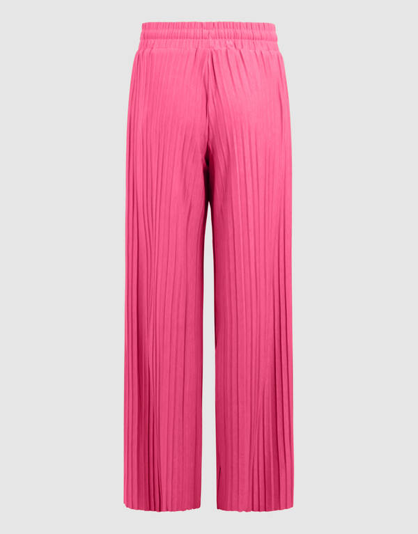 Pliss&eacute; Wide Leg Broek Roze SHOEBY GIRLS