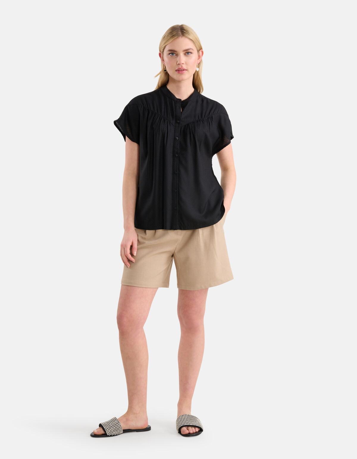 Relaxed Fit Top Zwart SHOEBY WOMEN