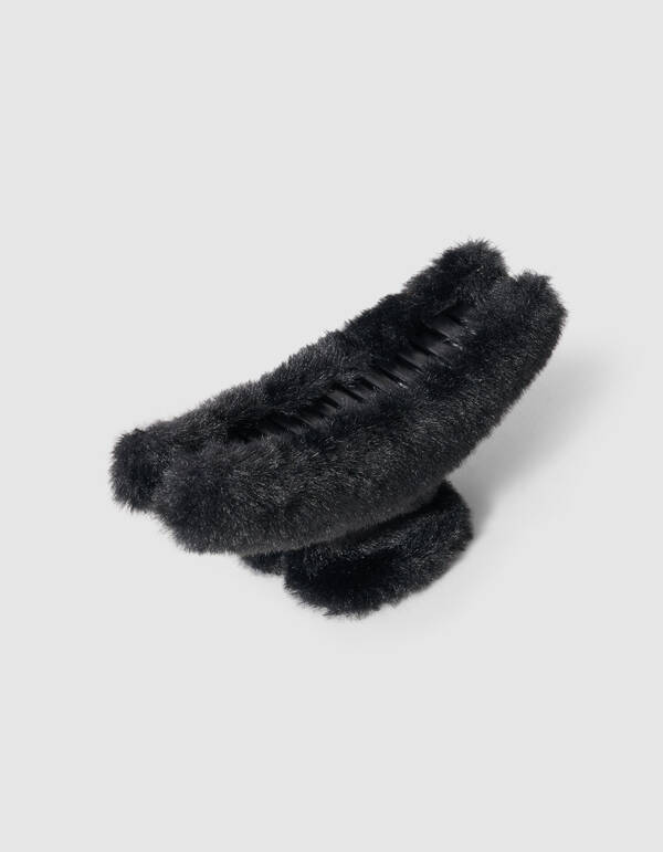 Faux Fur Big Haarclip Zwart SHOEBY ACCESSOIRES