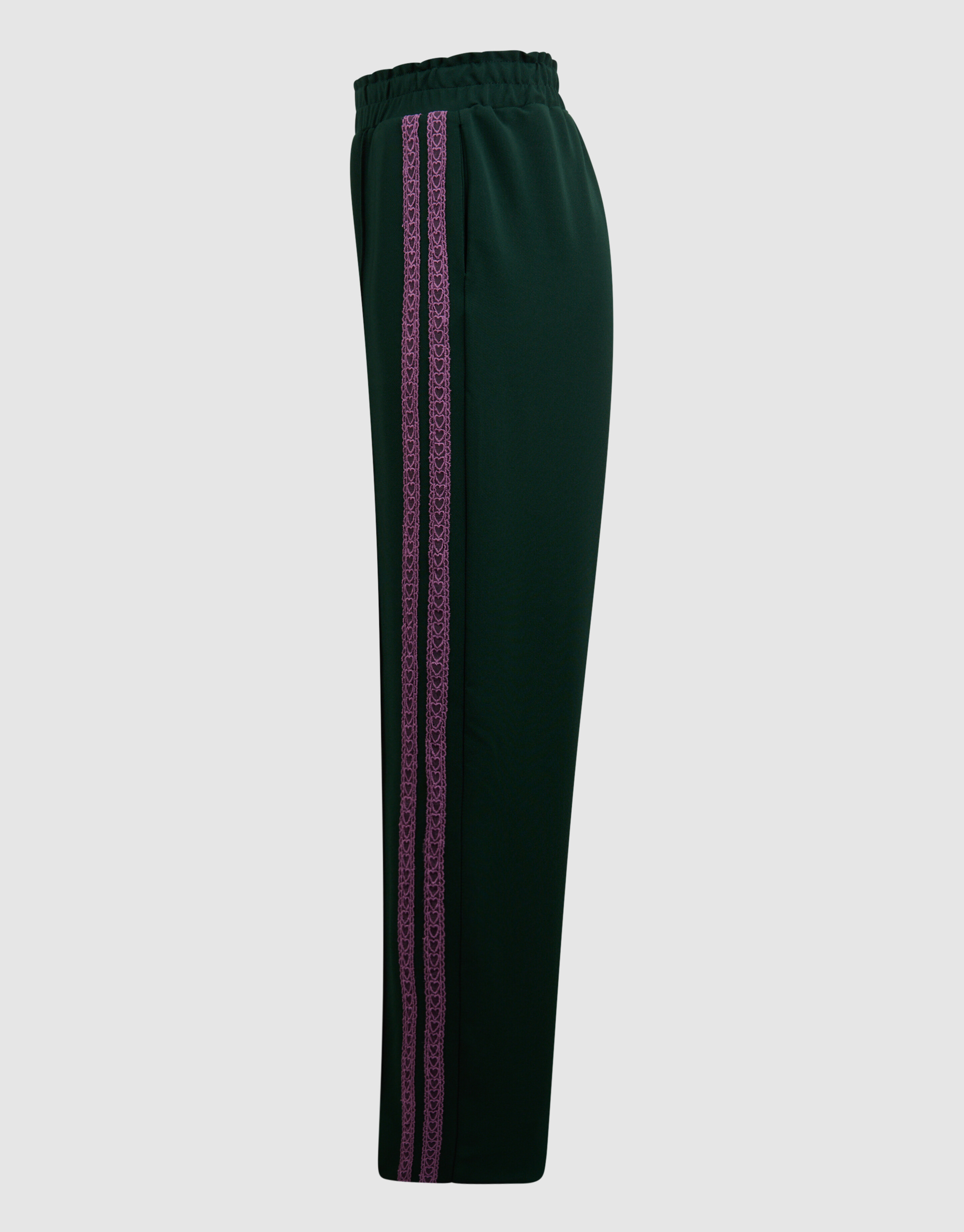 Sporty Wide Leg Broek Donkergroen SHOEBY GIRLS