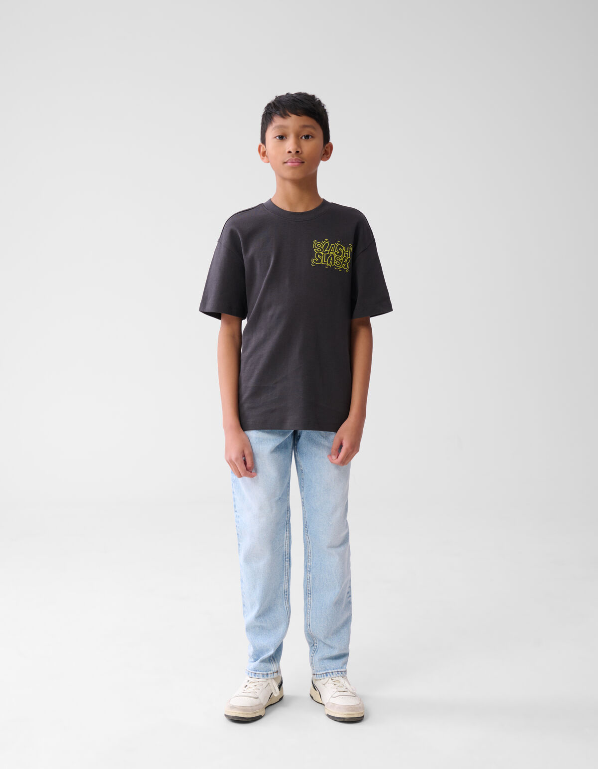 Tekst T-shirt Donkergrijs SHOEBY BOYS