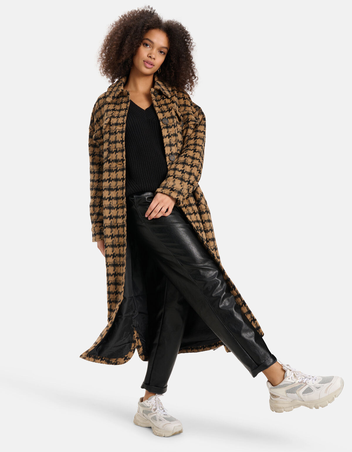 Pied-De-Poule Jas Bruin SHOEBY WOMEN