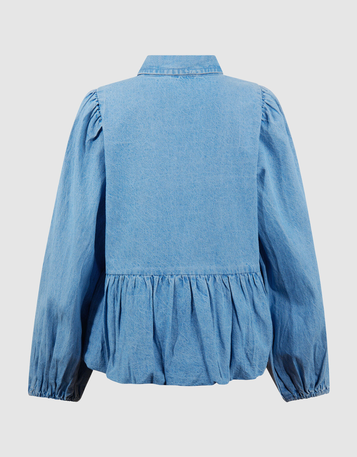 Denim Balloon Fit Blouse Blauw SHOEBY GIRLS