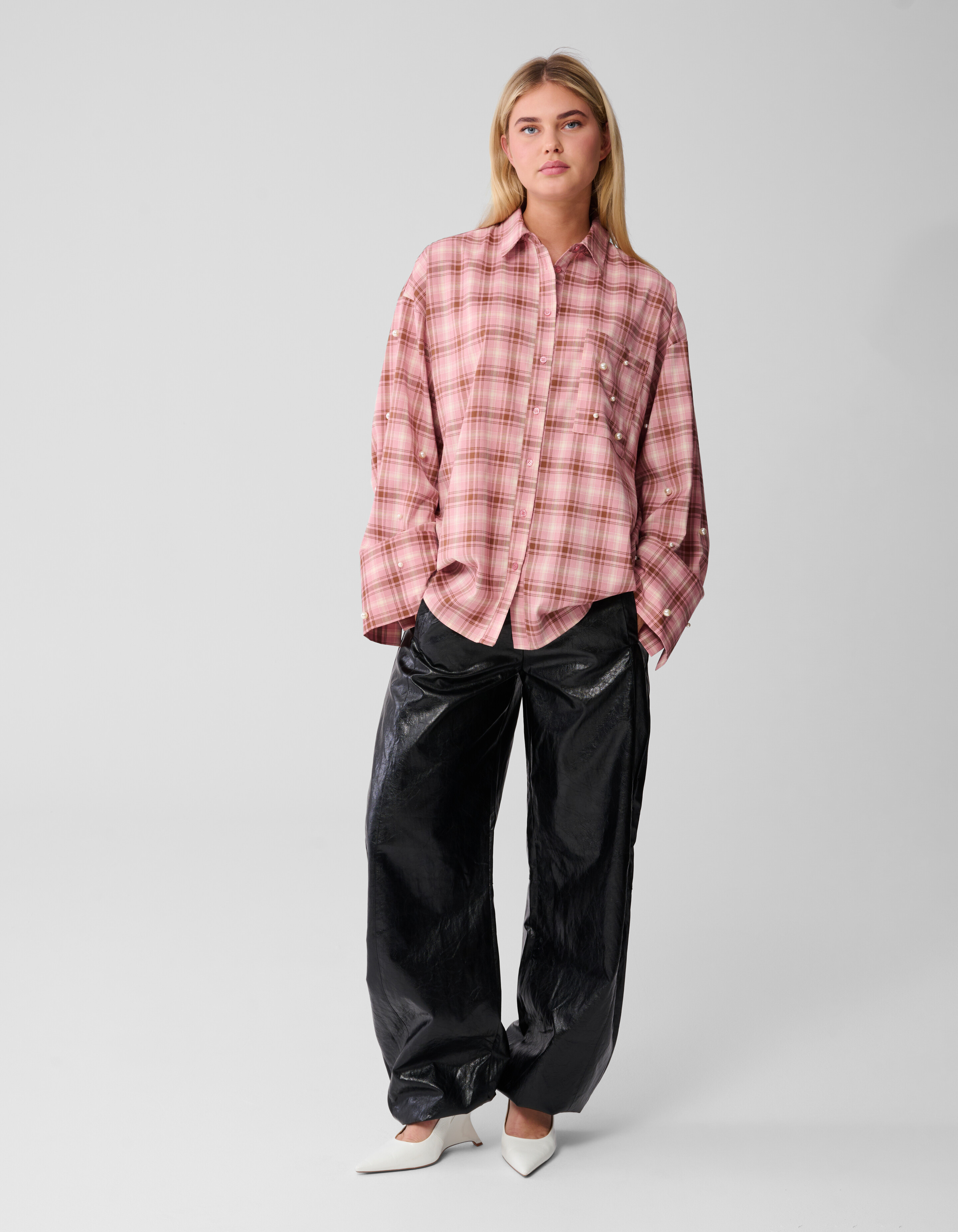 Ruiten Parel Blouse Roze SHOEBY WOMEN