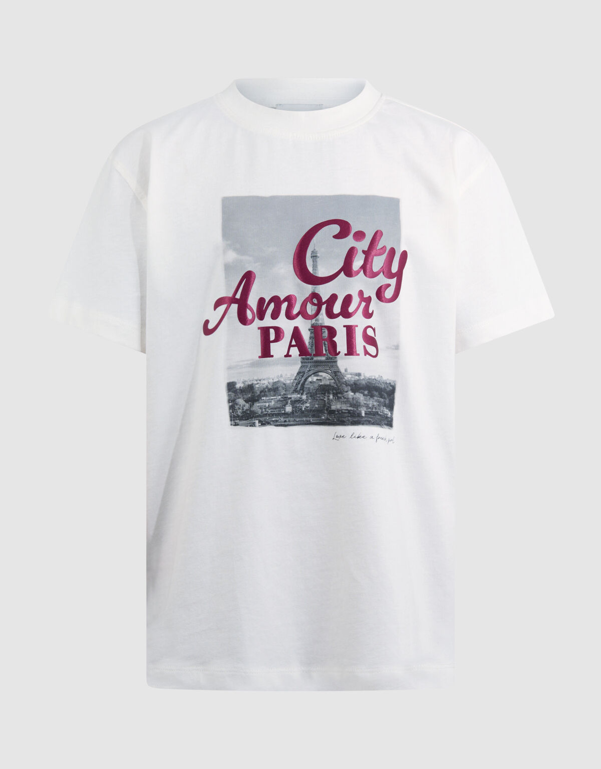 Paris Shiny Artwork T-shirt Gebroken Wit SHOEBY GIRLS