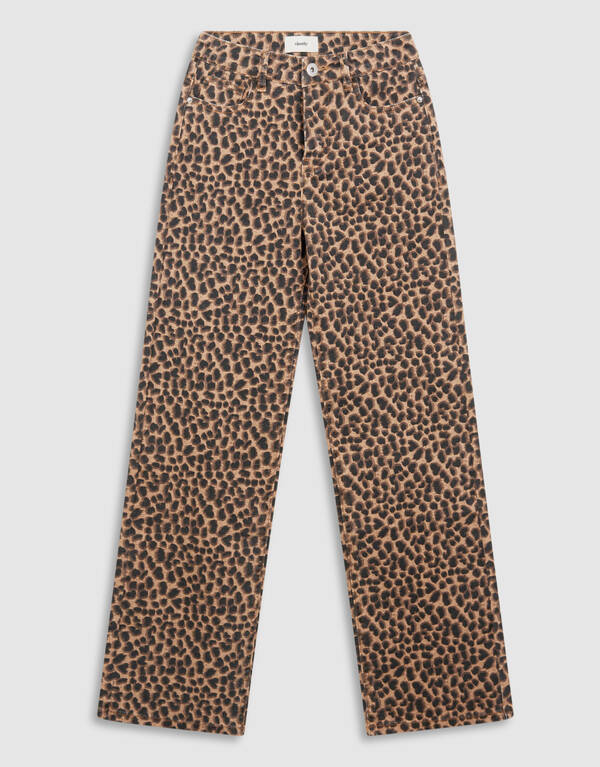 Leopard Wide leg Jeans Bruin SHOEBY GIRLS