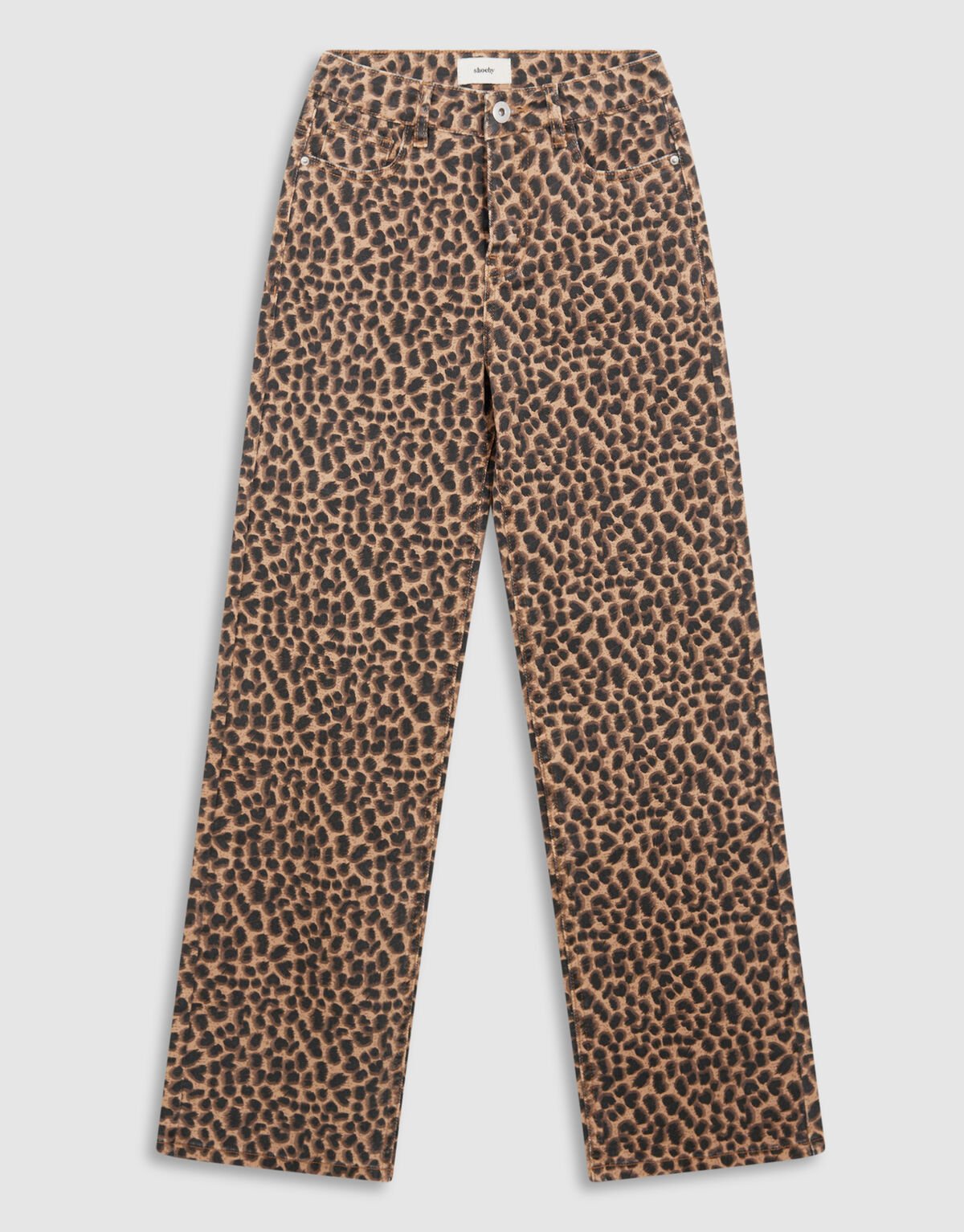 Leopard Straight Fit Broek Bruin SHOEBY GIRLS