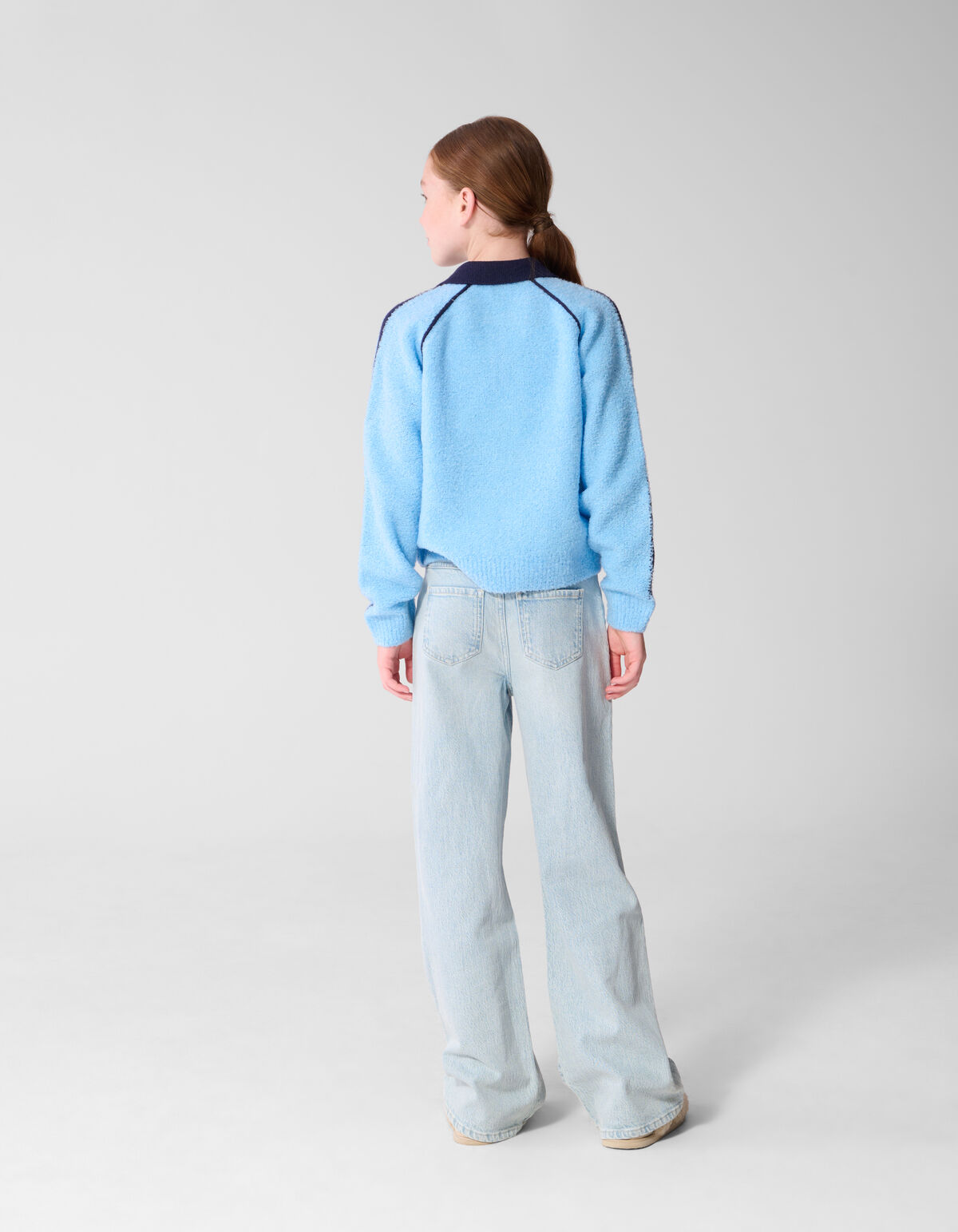 Gebreide Raglan Polo Lichtblauw SHOEBY GIRLS
