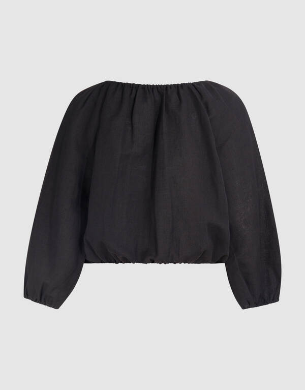 Linnen Blouse Zwart By Mieke SHOEBY WOMEN