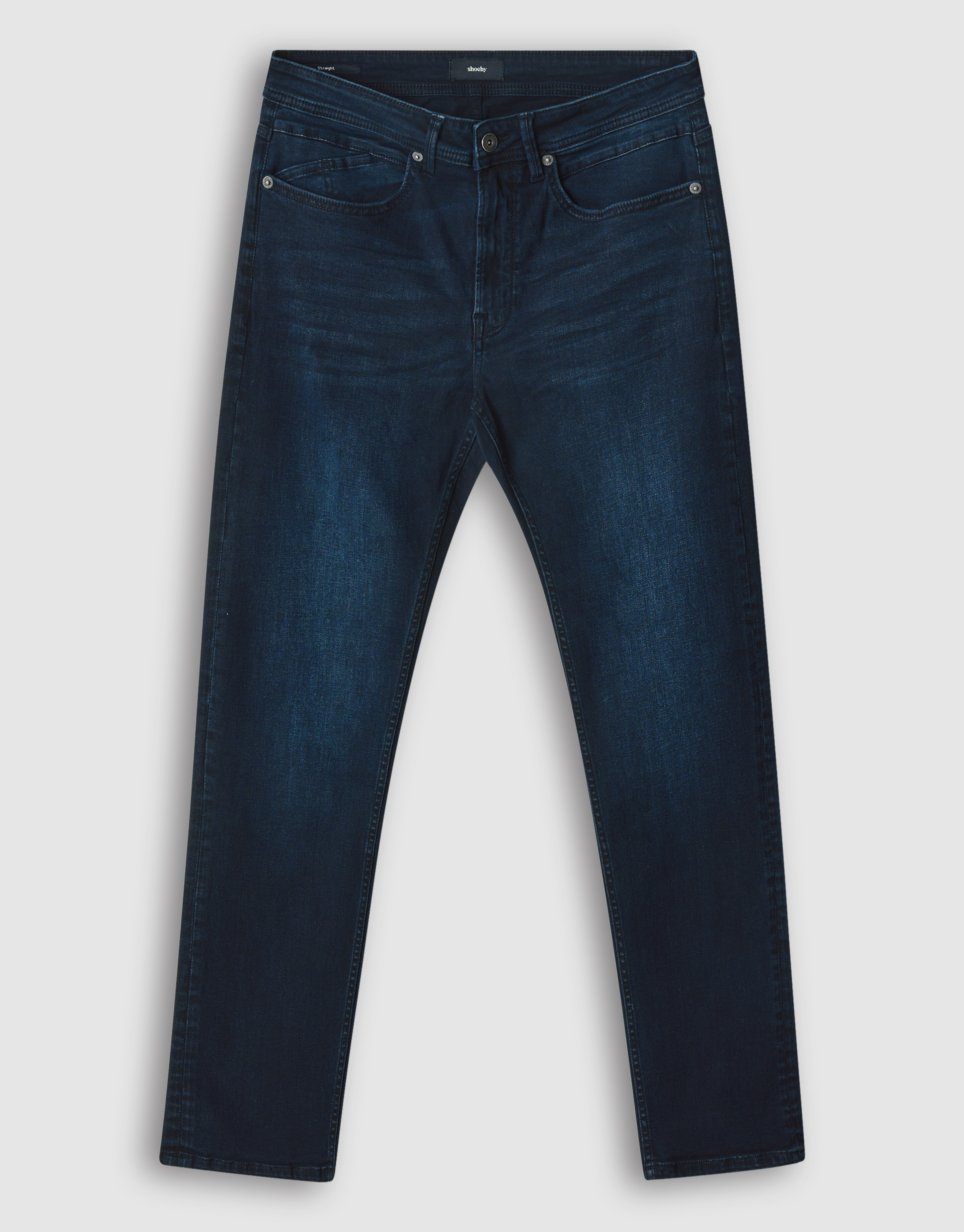 Straight Fit Jeans Blauw/Zwart L32 Refill