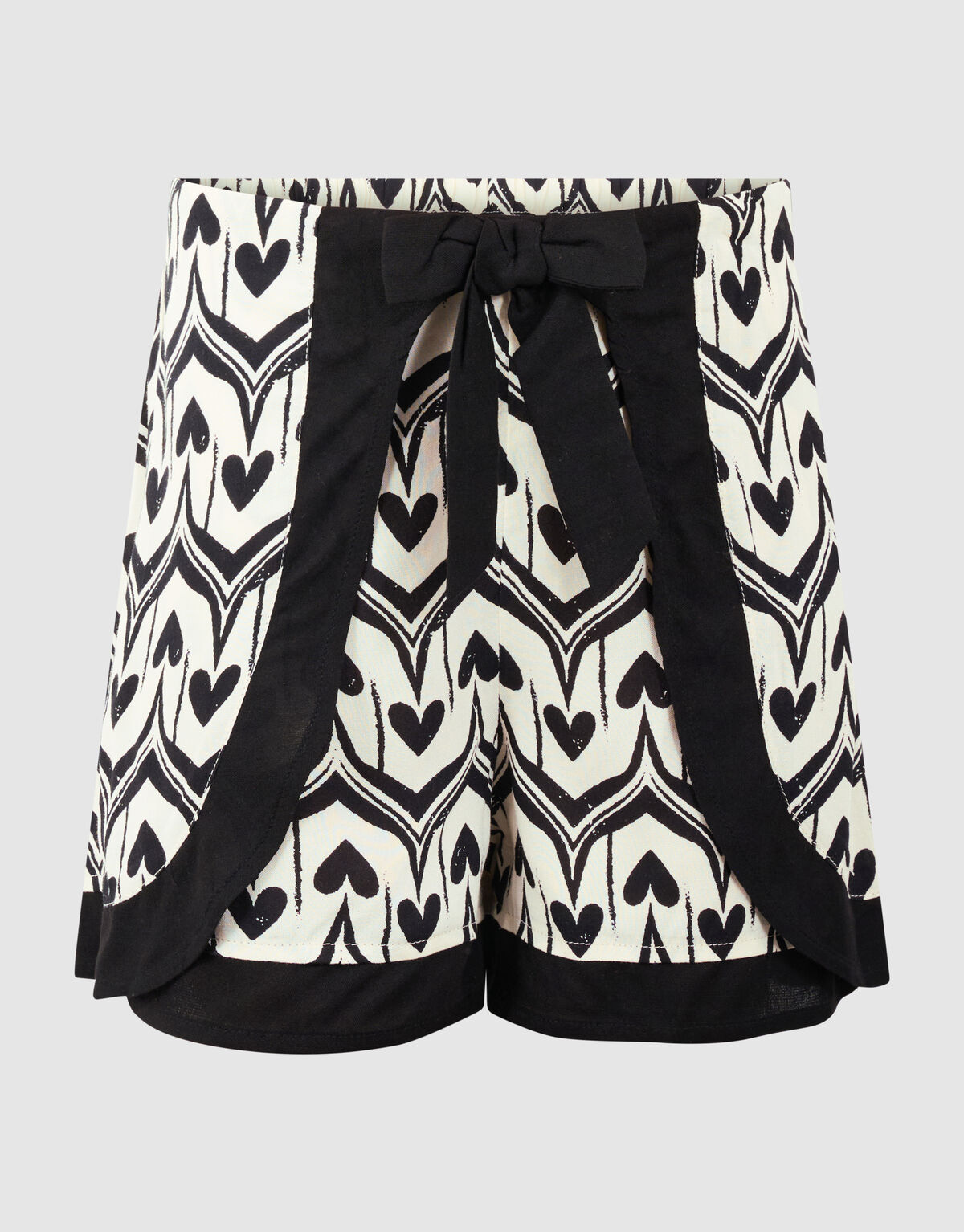 Heart Print Skort Gebroken Wit/Zwart SHOEBY GIRLS
