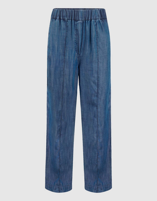 Wide Leg Pintuck Broek Blauw By Mieke SHOEBY WOMEN