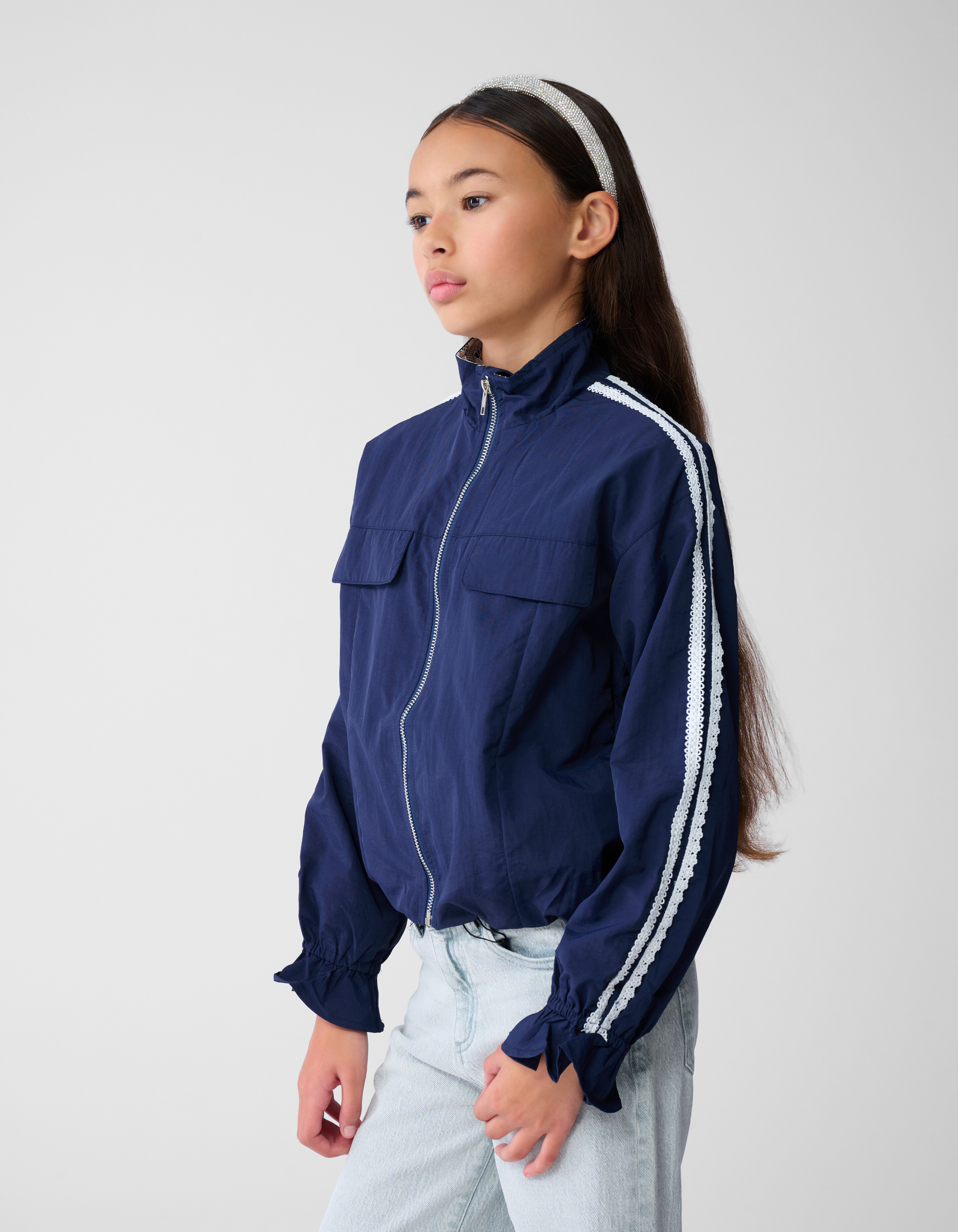 Kanten Bomber Jack Donkerblauw SHOEBY GIRLS