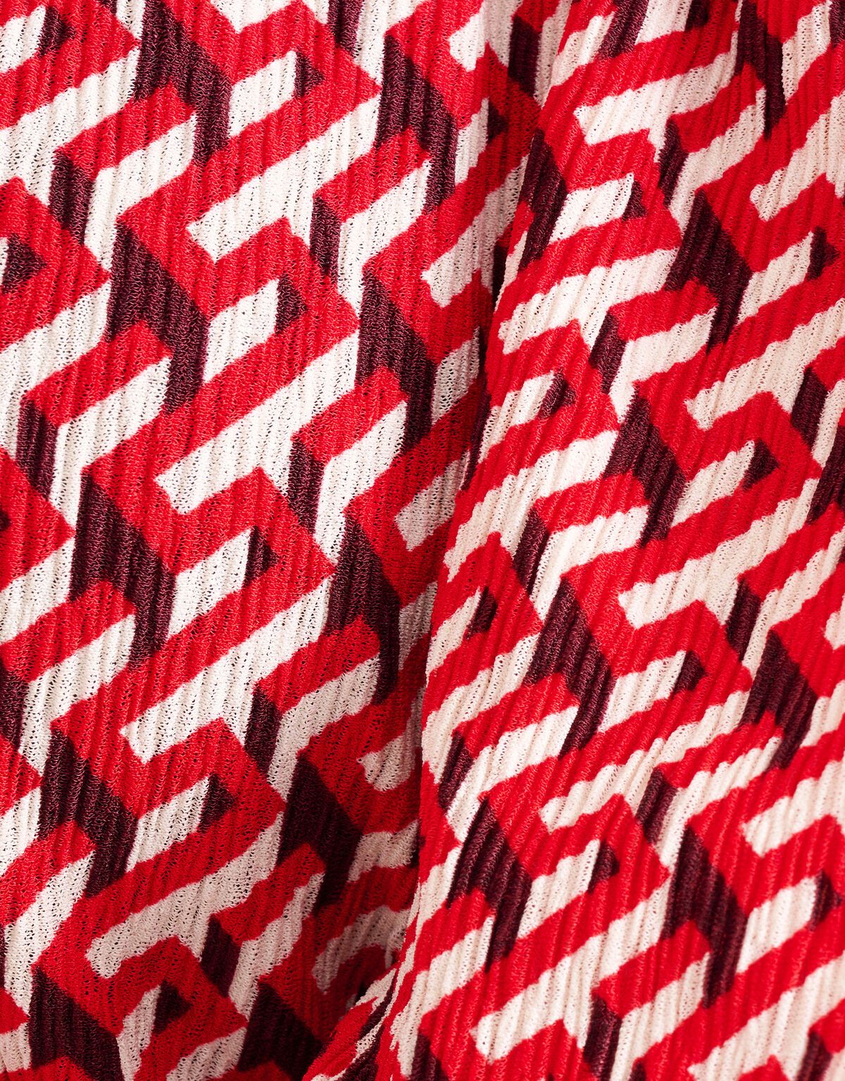 Grafische Crinkle Top Rood SHOEBY WOMEN