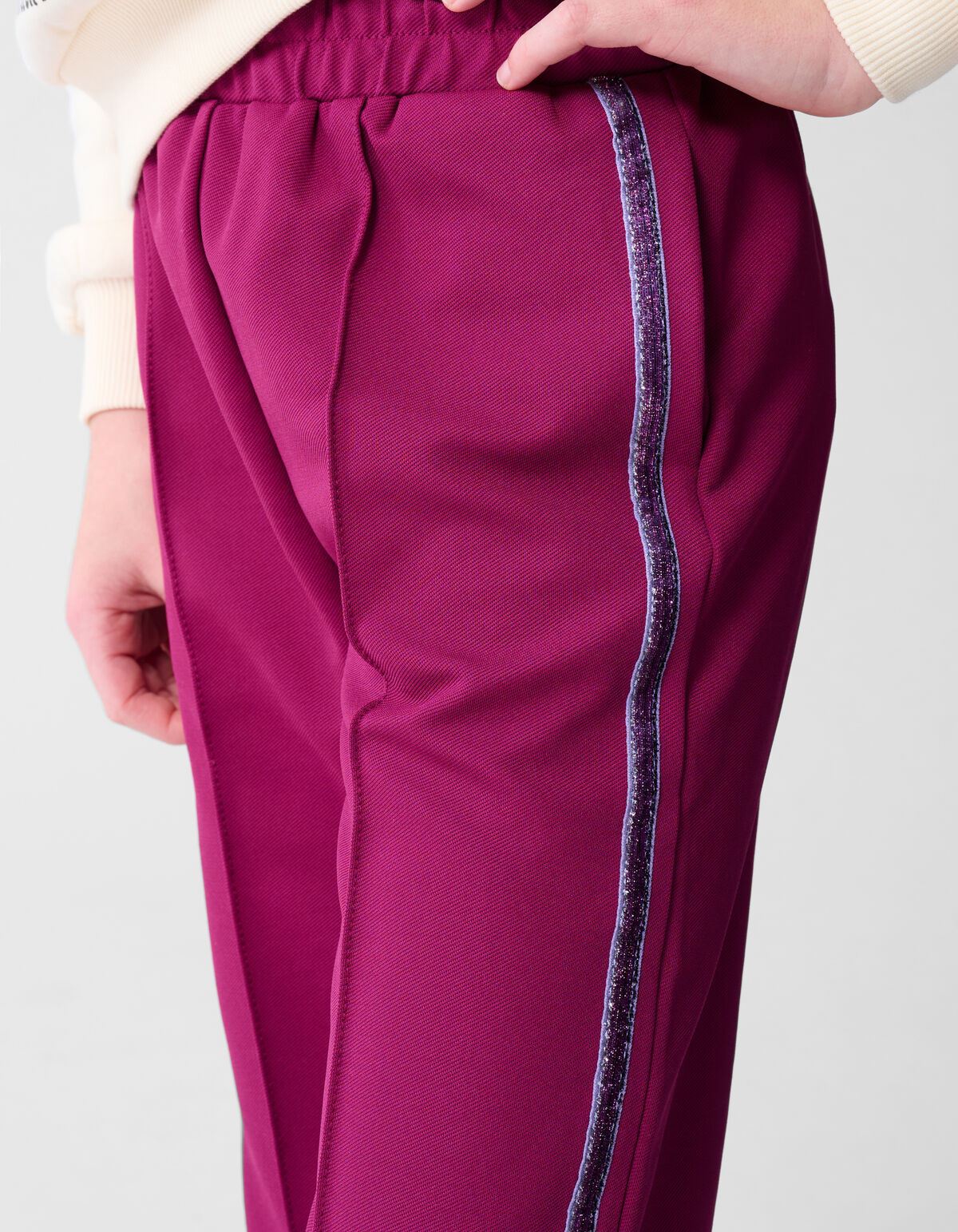 Glitter Stripe Wide Leg Broek Roze SHOEBY GIRLS