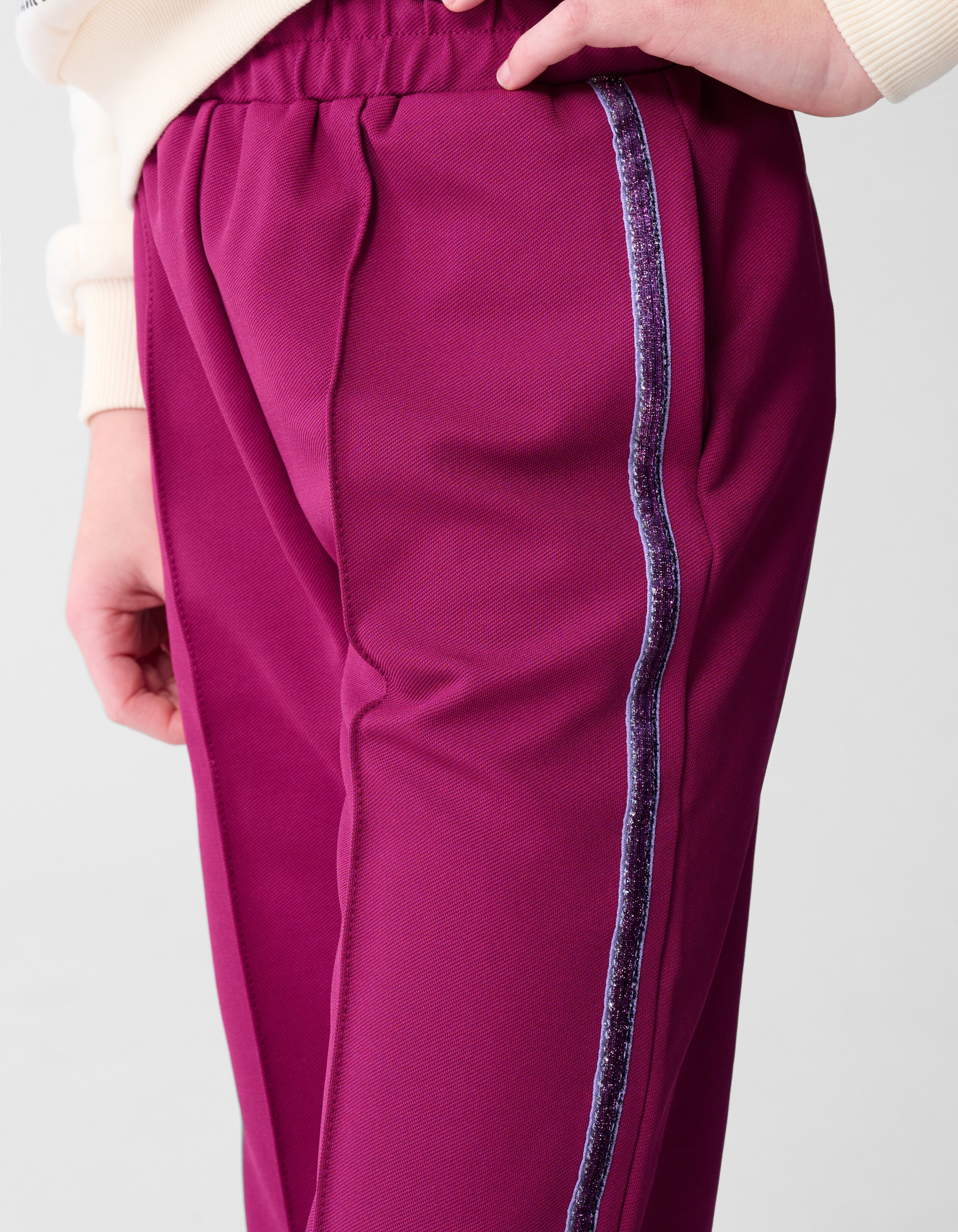 Glitter Stripe Wide Leg Broek Roze SHOEBY GIRLS