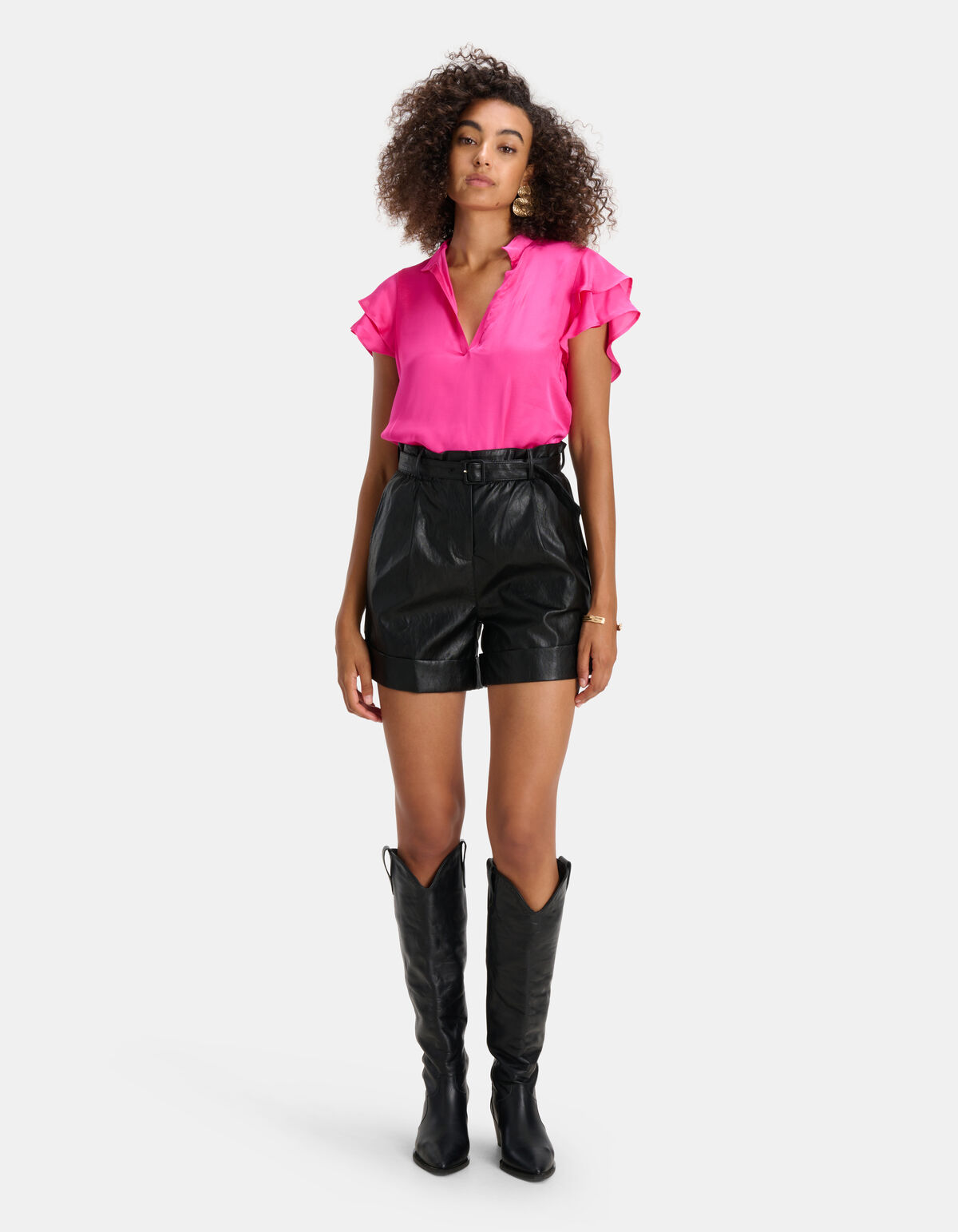 Ruffle Top Roze SHOEBY WOMEN