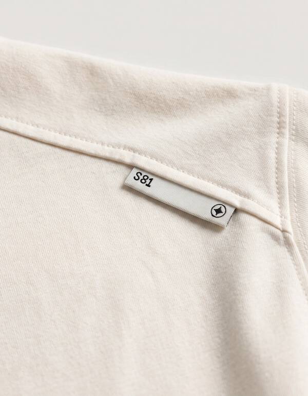 Basis Label T-shirt Gebroken Wit SHOEBY MEN