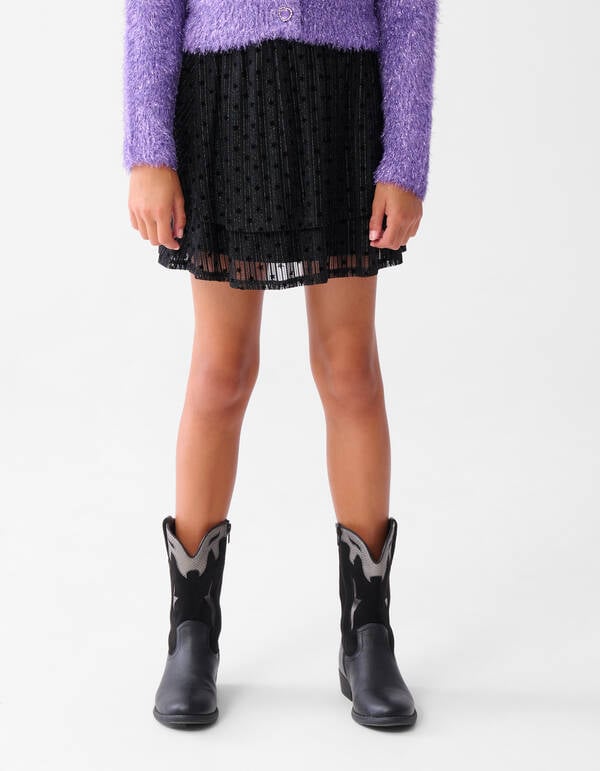 Glitter Mesh Rok Zwart SHOEBY GIRLS