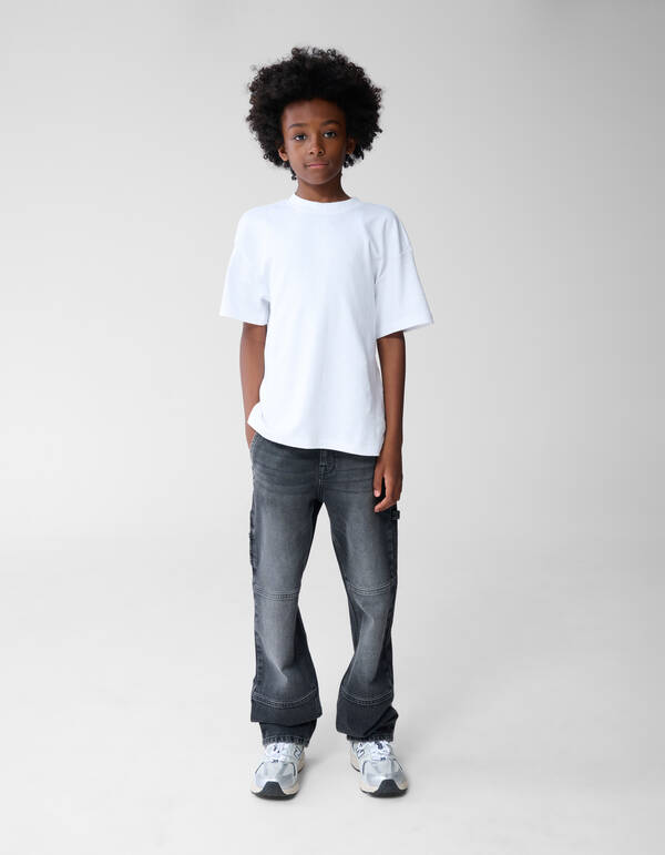 Carpenter Straight Fit Jeans Donkergrijs SHOEBY BOYS