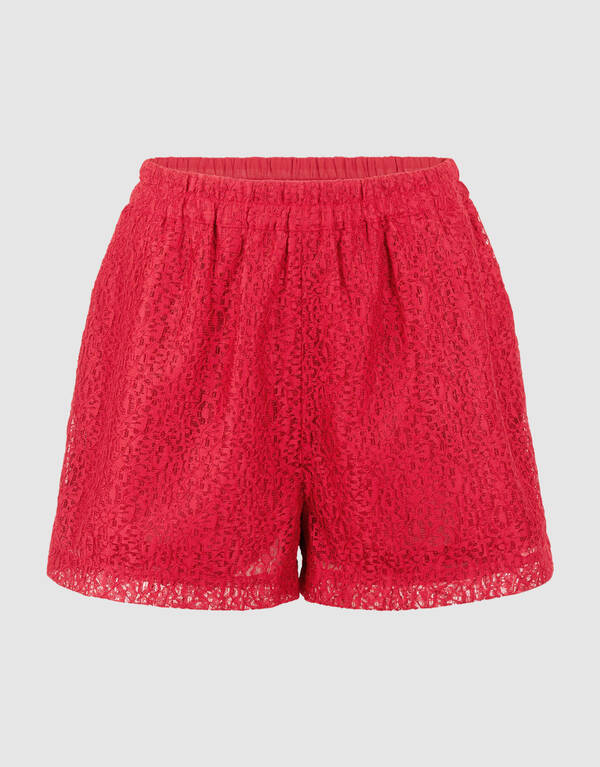 Sporty Kanten Short Rood SHOEBY WOMEN