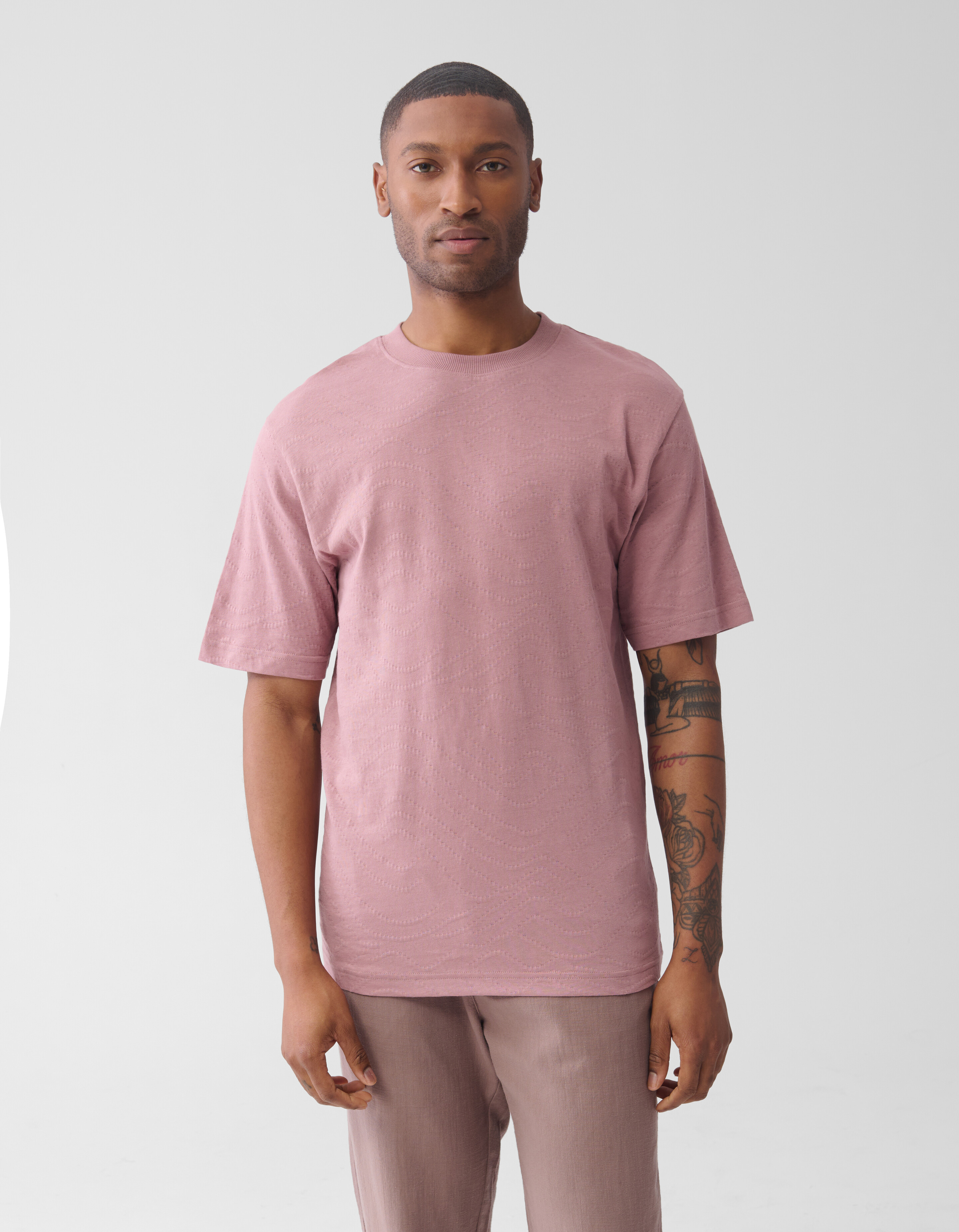 Jacquard T-shirt Roze SHOEBY MEN