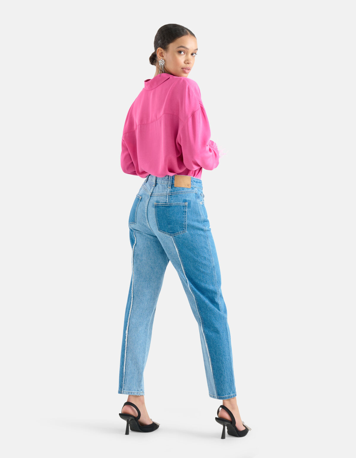 Satijnen Feather Blouse Roze SHOEBY WOMEN