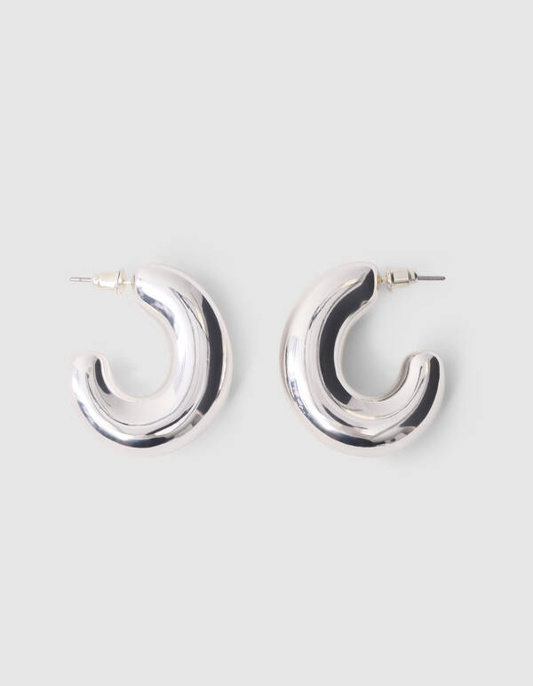 Bulky Small Hoop Oorbellen Zilver SHOEBY ACCESSOIRES