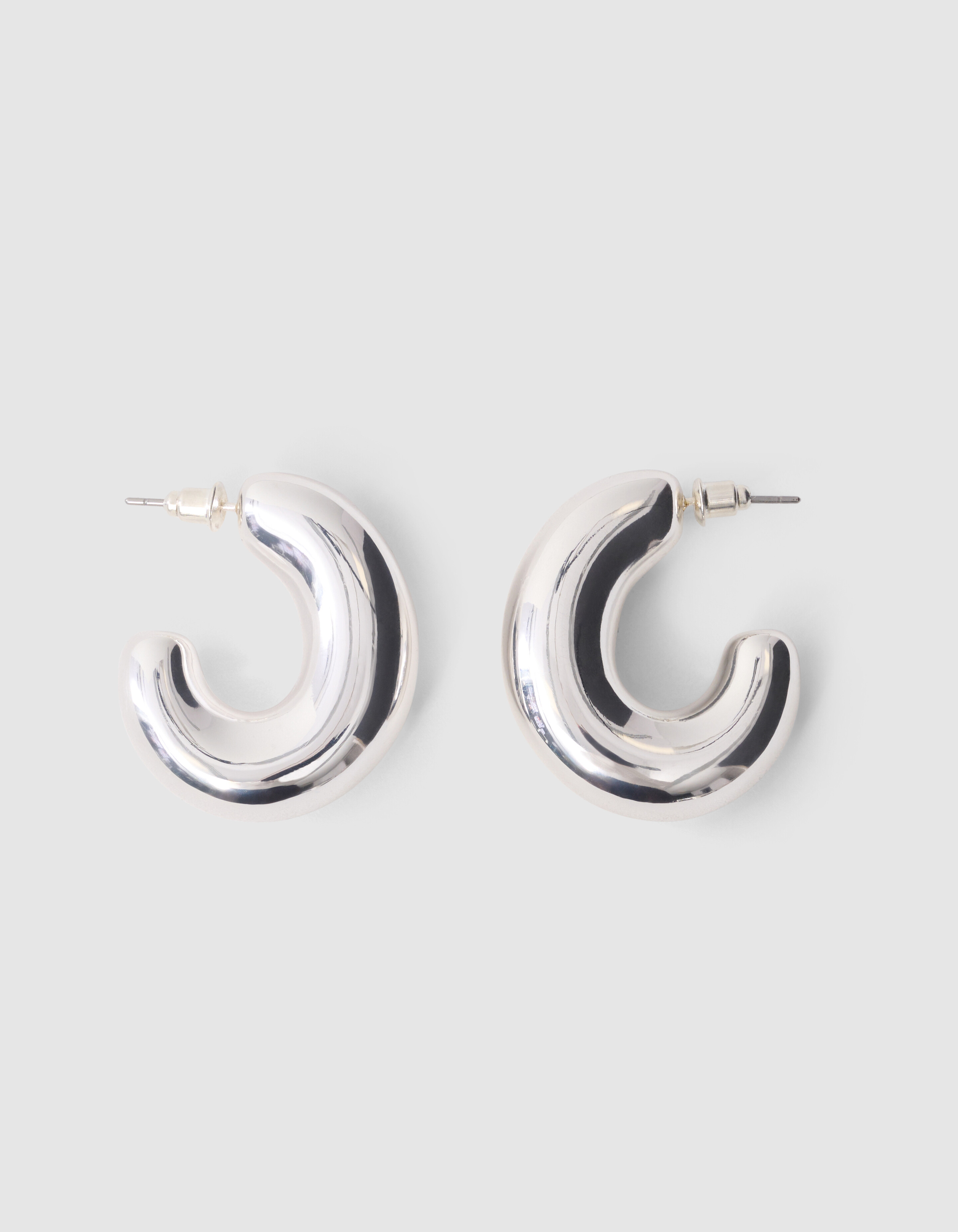 Bulky Small Hoop Oorbellen Zilver SHOEBY ACCESSOIRES