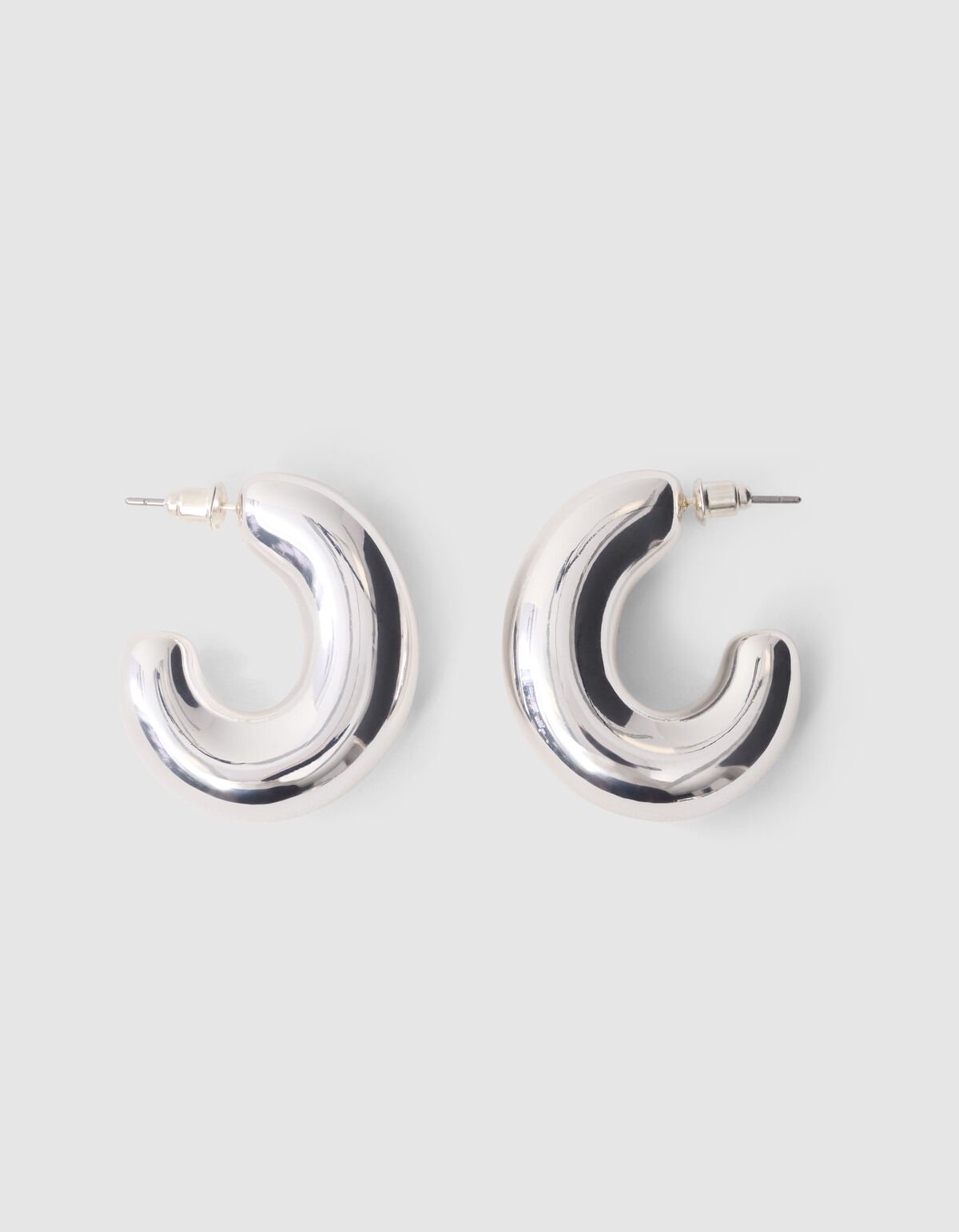 Bulky Small Hoop Oorbellen Zilver SHOEBY ACCESSOIRES